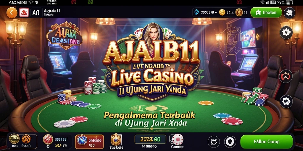 Screenshot AJAIB11 menampilkan dealer langsung dan pengalaman bermain Live Casino.