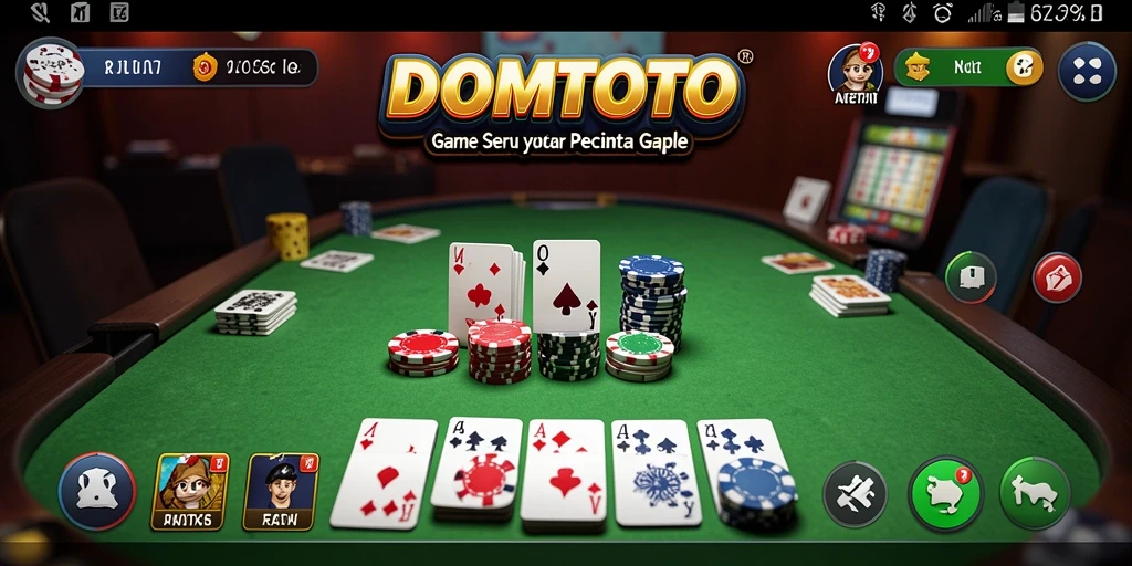 Tampilan menarik dari gameplay Gaple di DOMTOTO.