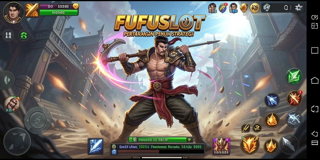 Screenshot FUFUSLOT menampilkan aksi pertarungan yang intens.