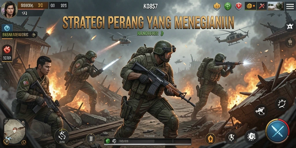Tampilan gameplay SLG yang menegangkan di KO857.