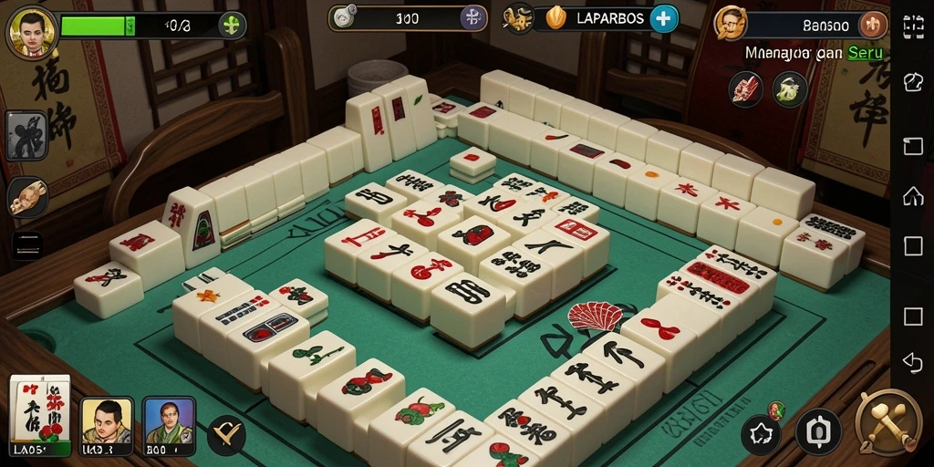 Tangkapan layar gameplay LAPARBOS yang menampilkan tantangan Mahjong yang menyenangkan.