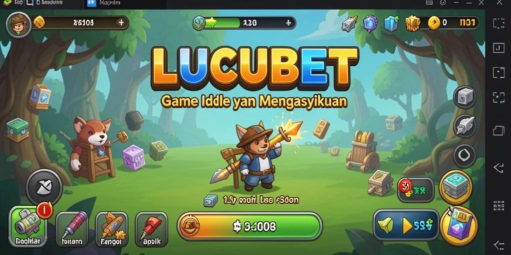 Gameplay LUCUBET menunjukkan mekanik Idle yang menarik dan interaktif.