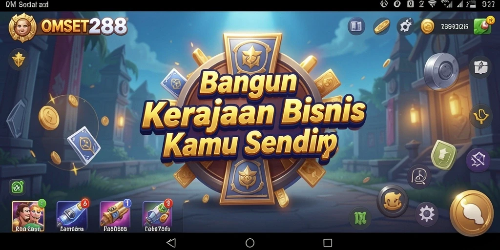 Tampilan gameplay seru OMSET288 dengan berbagai elemen manajemen bisnis.