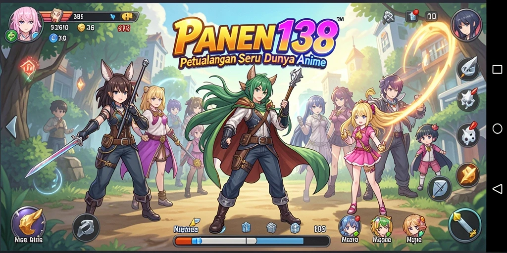 Screenshot gameplay PANEN138 dengan aksi karakter Anime yang menawan.