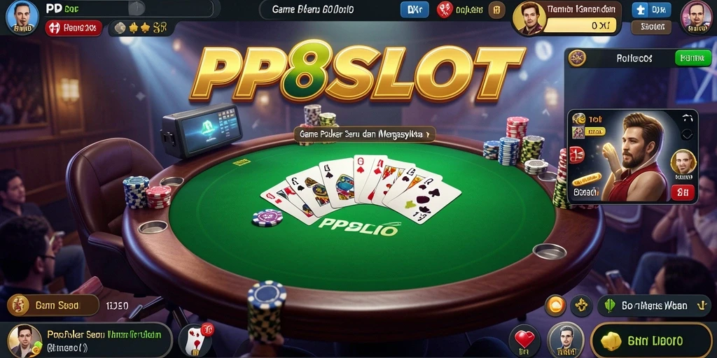 Tampilan seru dari permainan poker di PP8SLOT yang penuh tantangan.