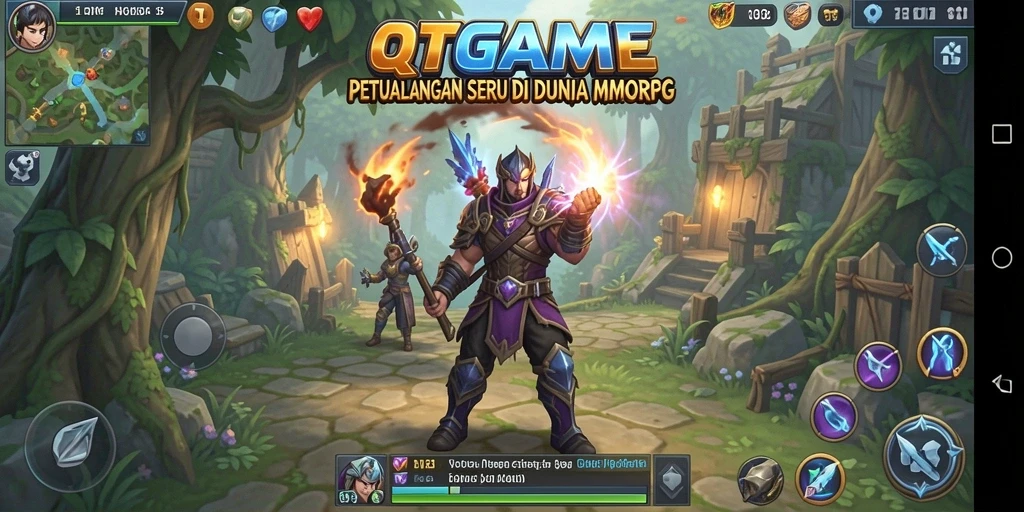 Menampilkan aksi pertempuran menegangkan dalam QTGAME.