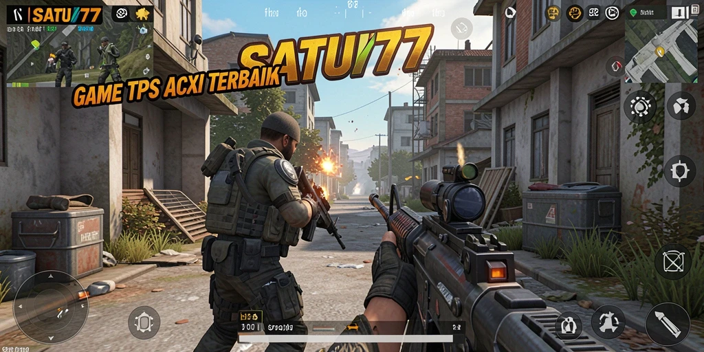 Tampilan gameplay menarik dari SATU77 dalam aksi TPS.