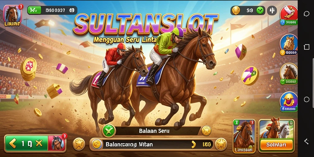Tampilan gameplay balapan yang mendebarkan dan seru di SULTANSLOT.