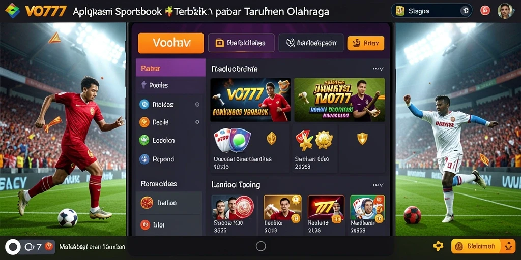 Tampilan antarmuka pengguna VO777 yang menarik untuk taruhan olahraga.